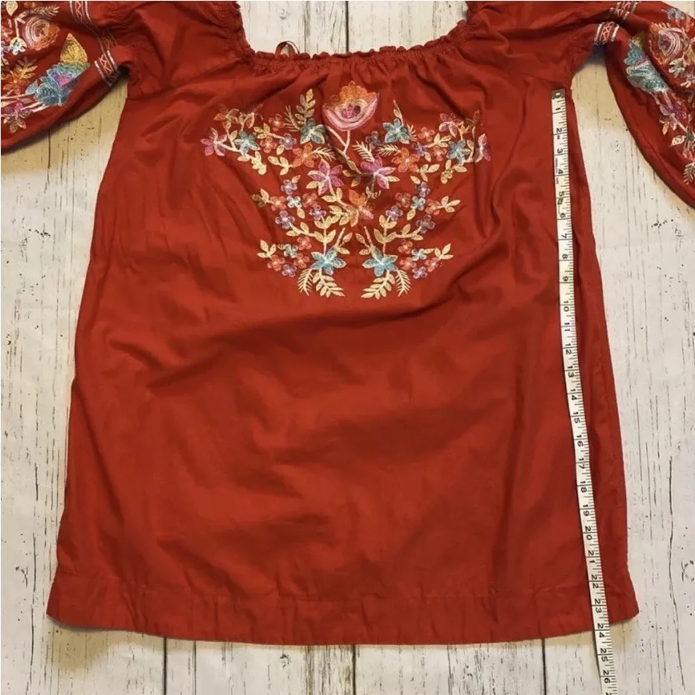 Free People Fleur Du Jour Embroidered Floral‎ Tunic Shift Mini Dress Boho XS/TP